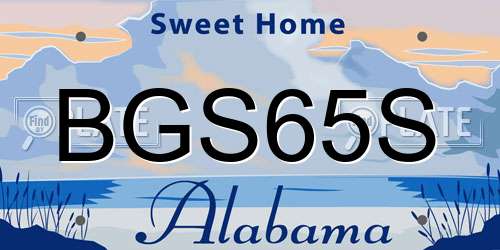 BGS65S Alabama License Plate