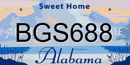 BGS688 Alabama License Plate