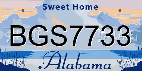 BGS7733 Alabama License Plate