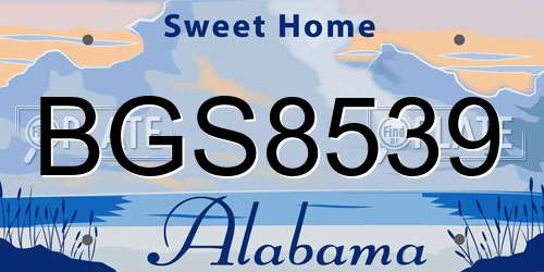 BGS8539 Alabama License Plate