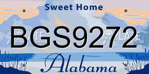 BGS9272 Alabama License Plate
