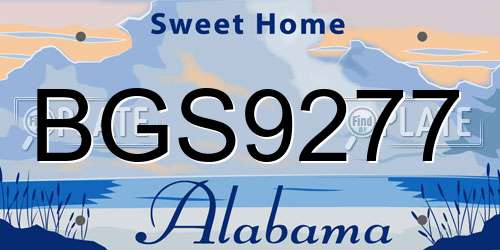 BGS9277 Alabama License Plate