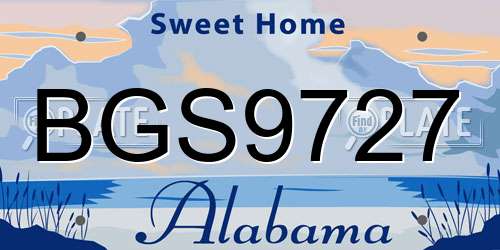 BGS9727 Alabama License Plate