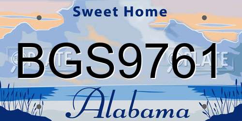 BGS9761 Alabama License Plate