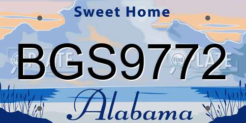 BGS9772 Alabama License Plate