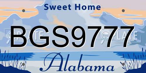 BGS9777 Alabama License Plate