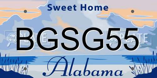 BGSG55 Alabama License Plate