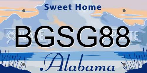 BGSG88 Alabama License Plate