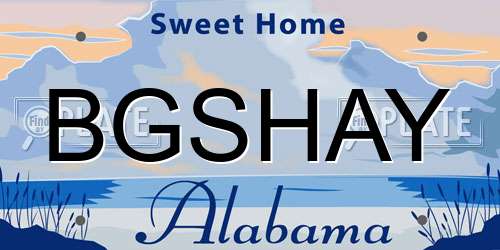 BGSHAY Alabama License Plate