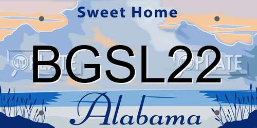 BGSL22 Alabama License Plate