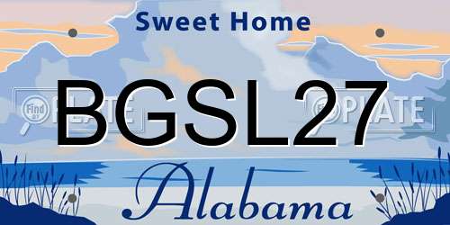 BGSL27 Alabama License Plate