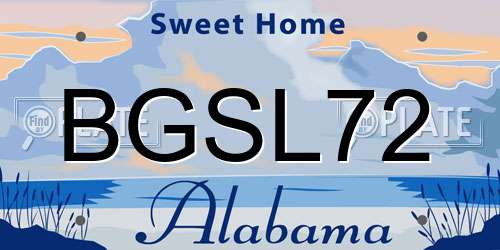 BGSL72 Alabama License Plate
