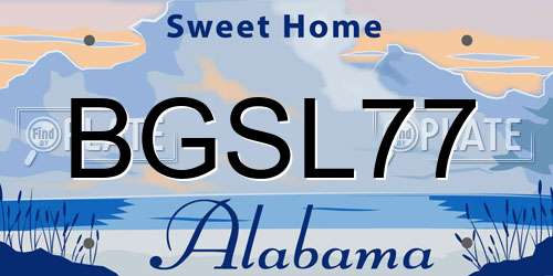 BGSL77 Alabama License Plate