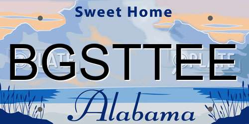 BGSTTEE Alabama License Plate