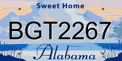 BGT2267 Alabama License Plate