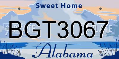 BGT3067 Alabama License Plate