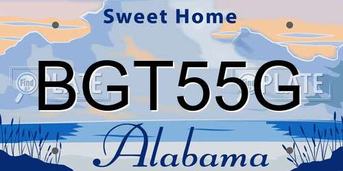 BGT55G Alabama License Plate