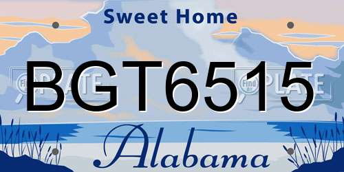 BGT6515 Alabama License Plate