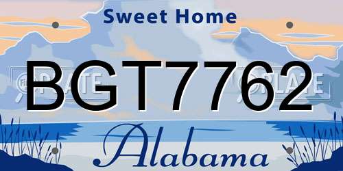 BGT7762 Alabama License Plate