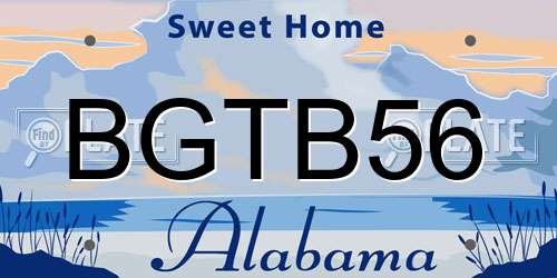 BGTB56 Alabama License Plate