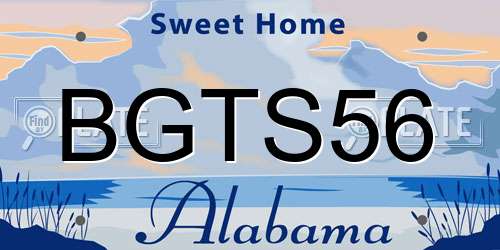 BGTS56 Alabama License Plate