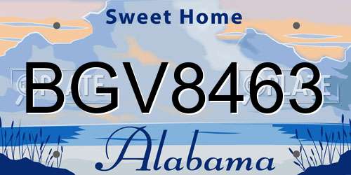 BGV8463 Alabama License Plate