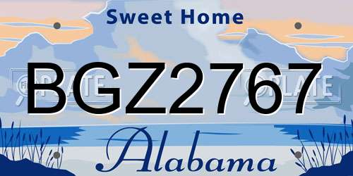 BGZ2767 Alabama License Plate