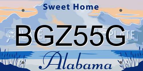 BGZ55G Alabama License Plate