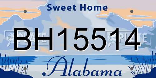 BH15514 Alabama License Plate
