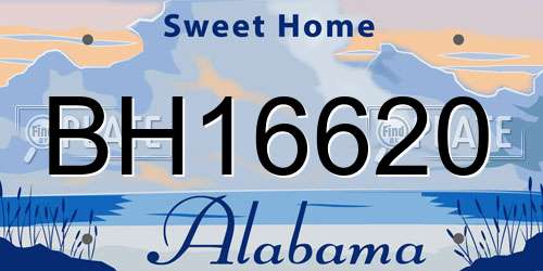 BH16620 Alabama License Plate
