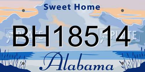 BH18514 Alabama License Plate