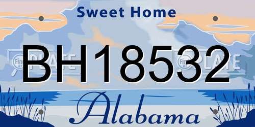 BH18532 Alabama License Plate