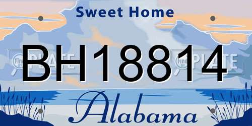 BH18814 Alabama License Plate