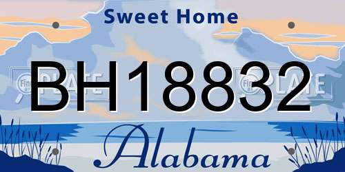 BH18832 Alabama License Plate