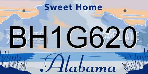 BH1G620 Alabama License Plate