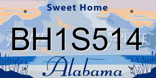 BH1S514 Alabama License Plate