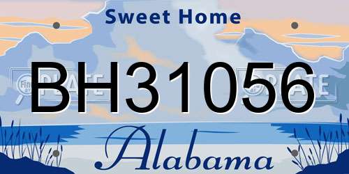 BH31056 Alabama License Plate