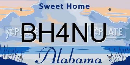 BH4NU Alabama License Plate