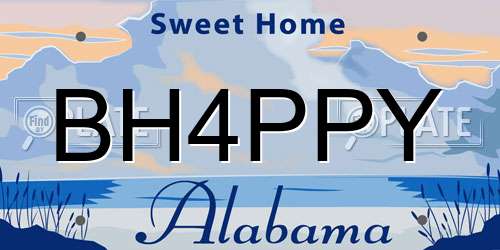 BH4PPY Alabama License Plate