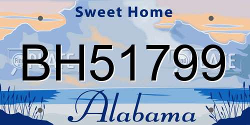 BH51799 Alabama License Plate