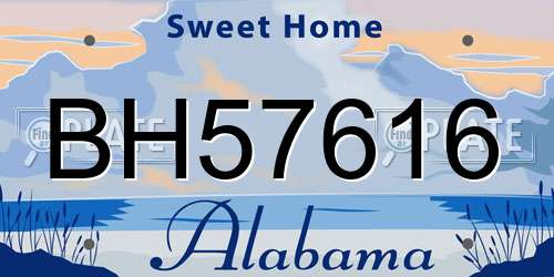 BH57616 Alabama License Plate