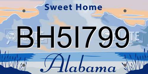 BH5I799 Alabama License Plate