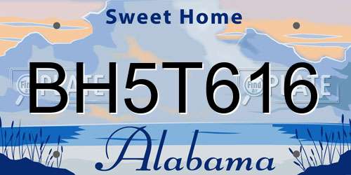 BH5T616 Alabama License Plate