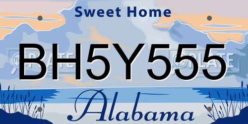 BH5Y555 Alabama License Plate