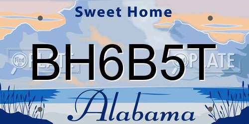 BH6B5T Alabama License Plate