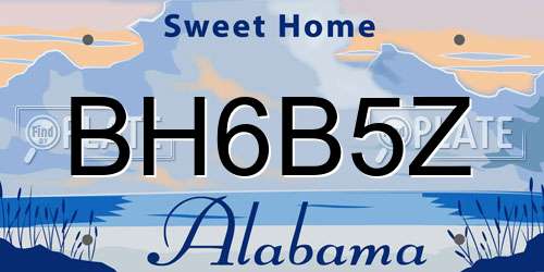BH6B5Z Alabama License Plate