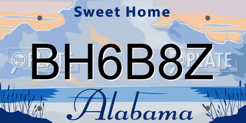 BH6B8Z Alabama License Plate