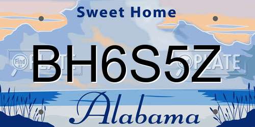 BH6S5Z Alabama License Plate