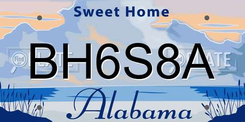 BH6S8A Alabama License Plate