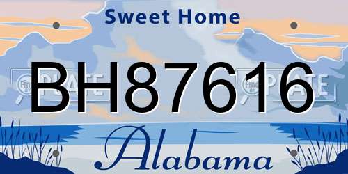 BH87616 Alabama License Plate